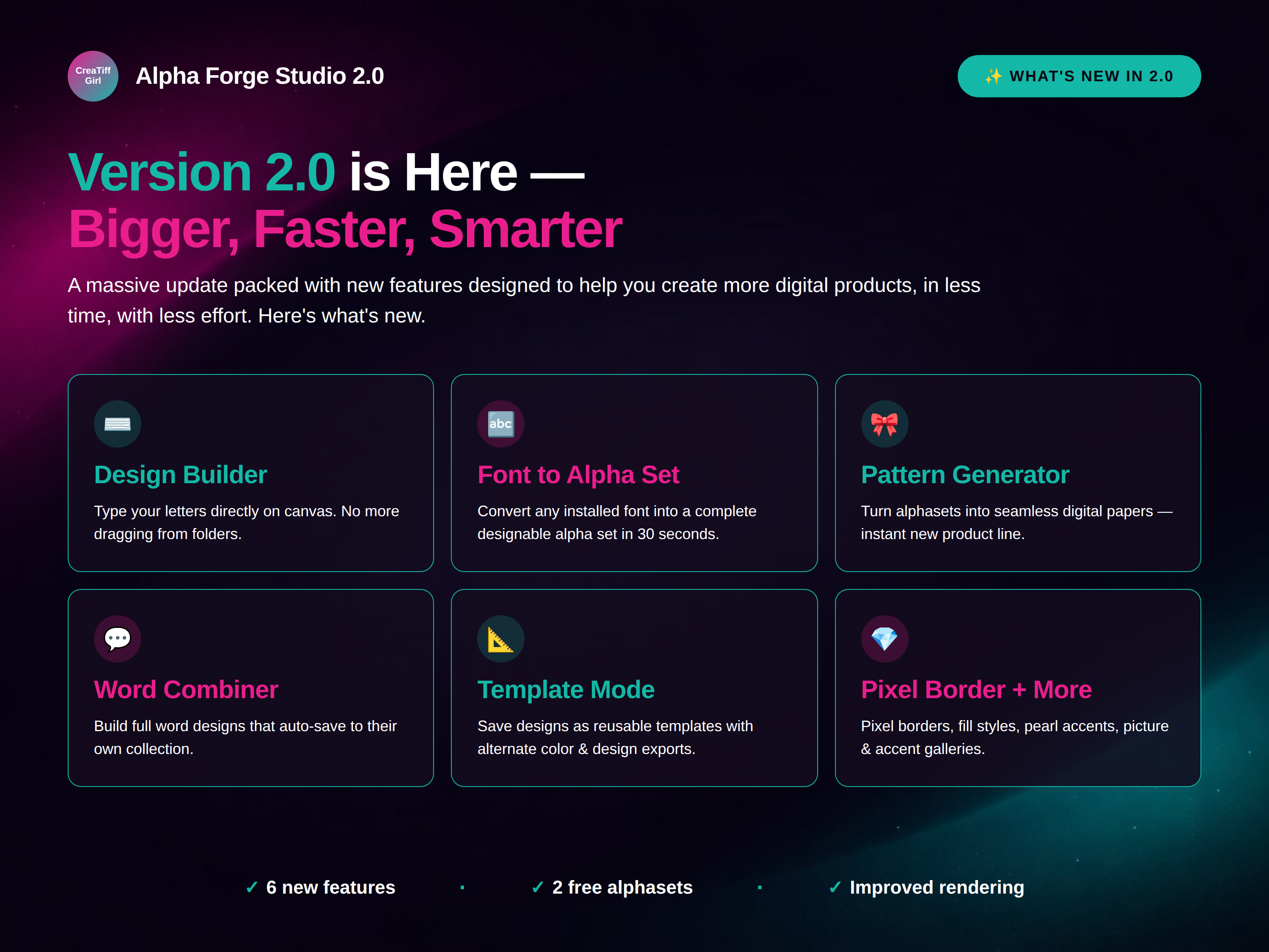 What's new in Alpha Forge Studio 2.0 — feature overview